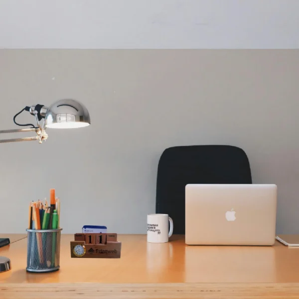 Perpetual Calendar with Clock Wooden Desk