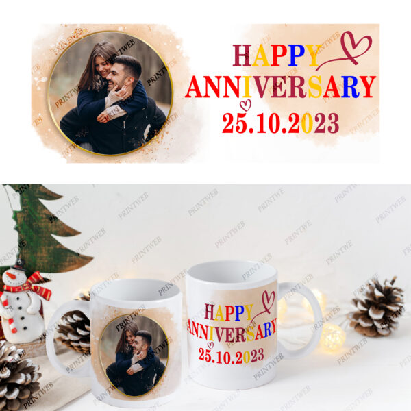 Happy Anniversary Ceramic Cup - Image 2